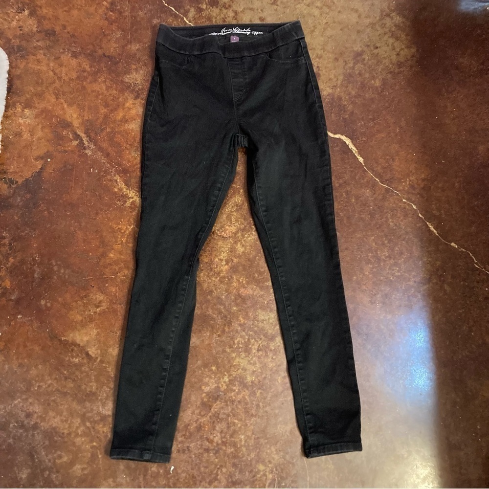 Ladies Gloria Vanderbilt Black Elastic Waist Slimming Skinny Jeans